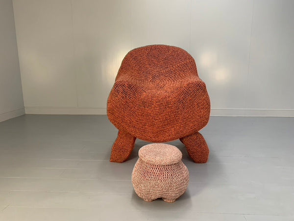 Jordyn Rachel Gardiner Udder Armchair & Stool - In Crochet Cotton Yarn @ REHAUS