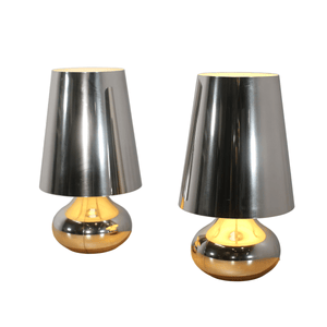 Kartell Cindy Lamps in Silver, Set of Two