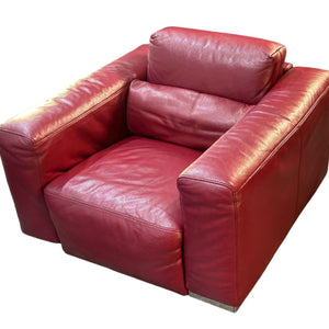 Kesterport Red Leather Armchair @ REHAUS