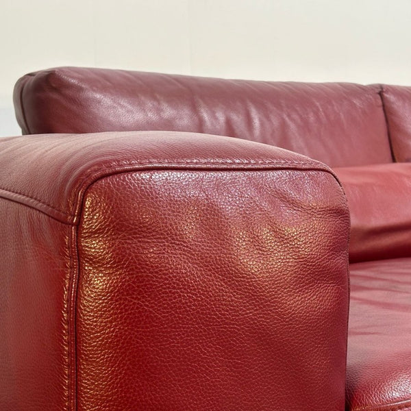 Kesterport Red Leather Living Room Set - Three Seater, Two Seater and Armchair @ REHAUS