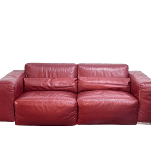 Kesterport Red Leather Two Seater Sofa @ REHAUS