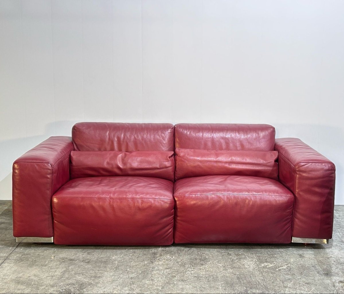 Kesterport Red Leather Two Seater Sofa @ REHAUS