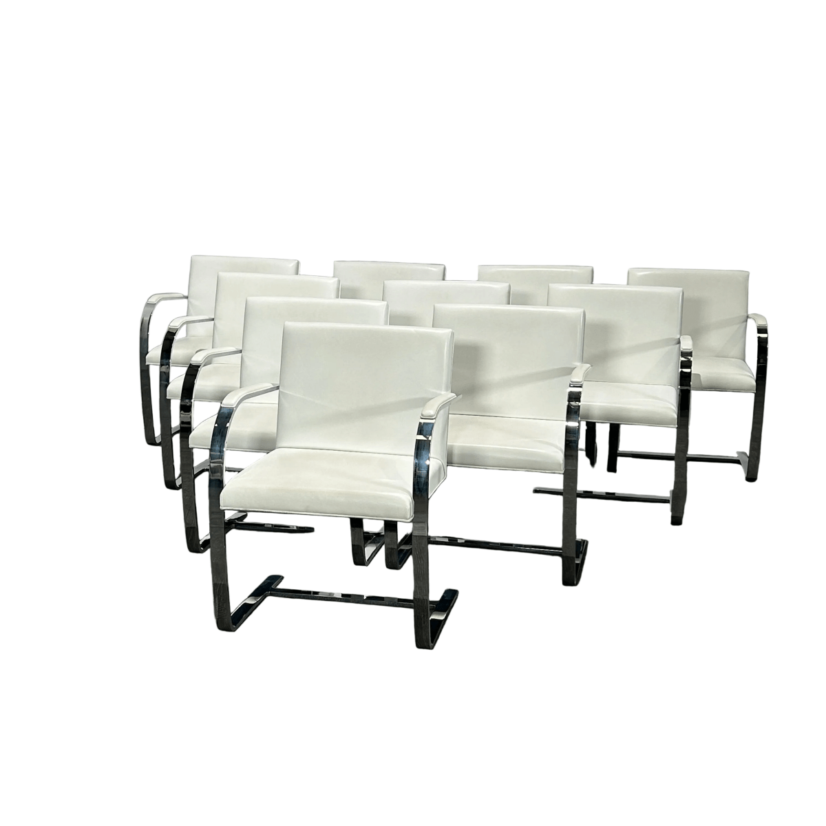 Knoll Brno Flat Bar Side Chairs by Mies van Der Rohe, Set of Ten @ REHAUS