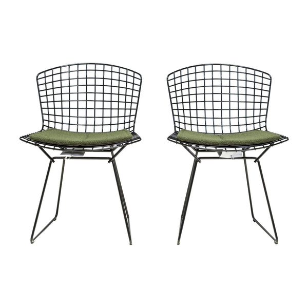 Knoll by Harry Bertoia Black & Green Bertoia Side Dining Chairs, Set of 2 - REHAUS - Harry Bertoia