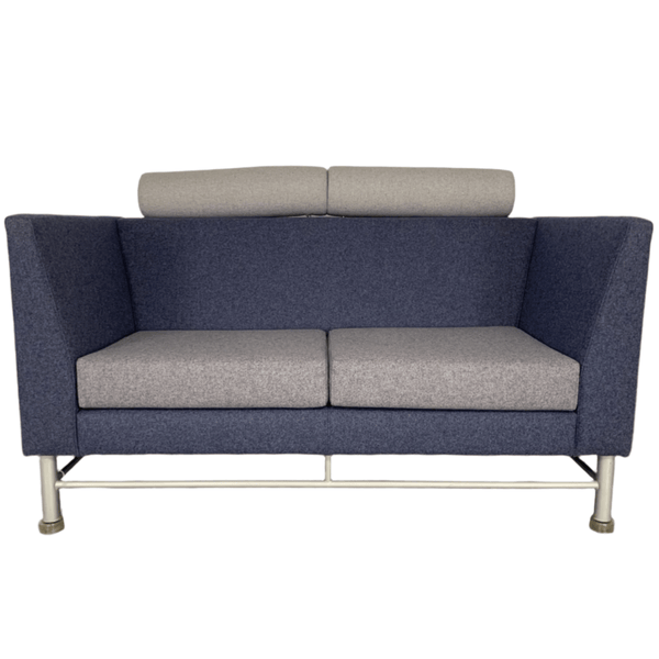 Knoll East Side Sofa by Ettore Sottsass in Blue and Grey Wool @ REHAUS