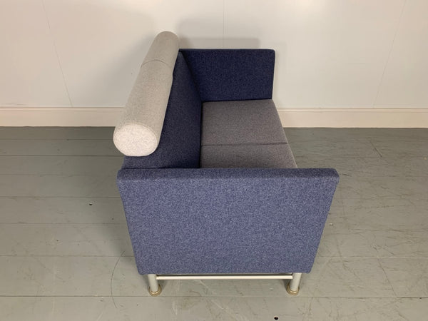 Knoll East Side Sofa by Ettore Sottsass in Blue and Grey Wool @ REHAUS