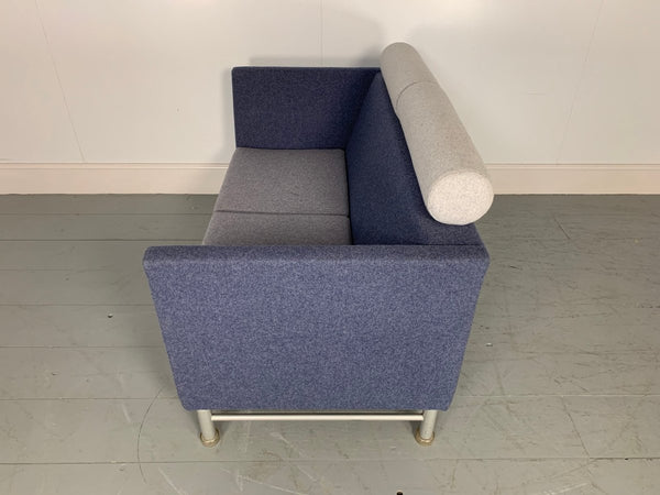 Knoll East Side Sofa by Ettore Sottsass in Blue and Grey Wool @ REHAUS