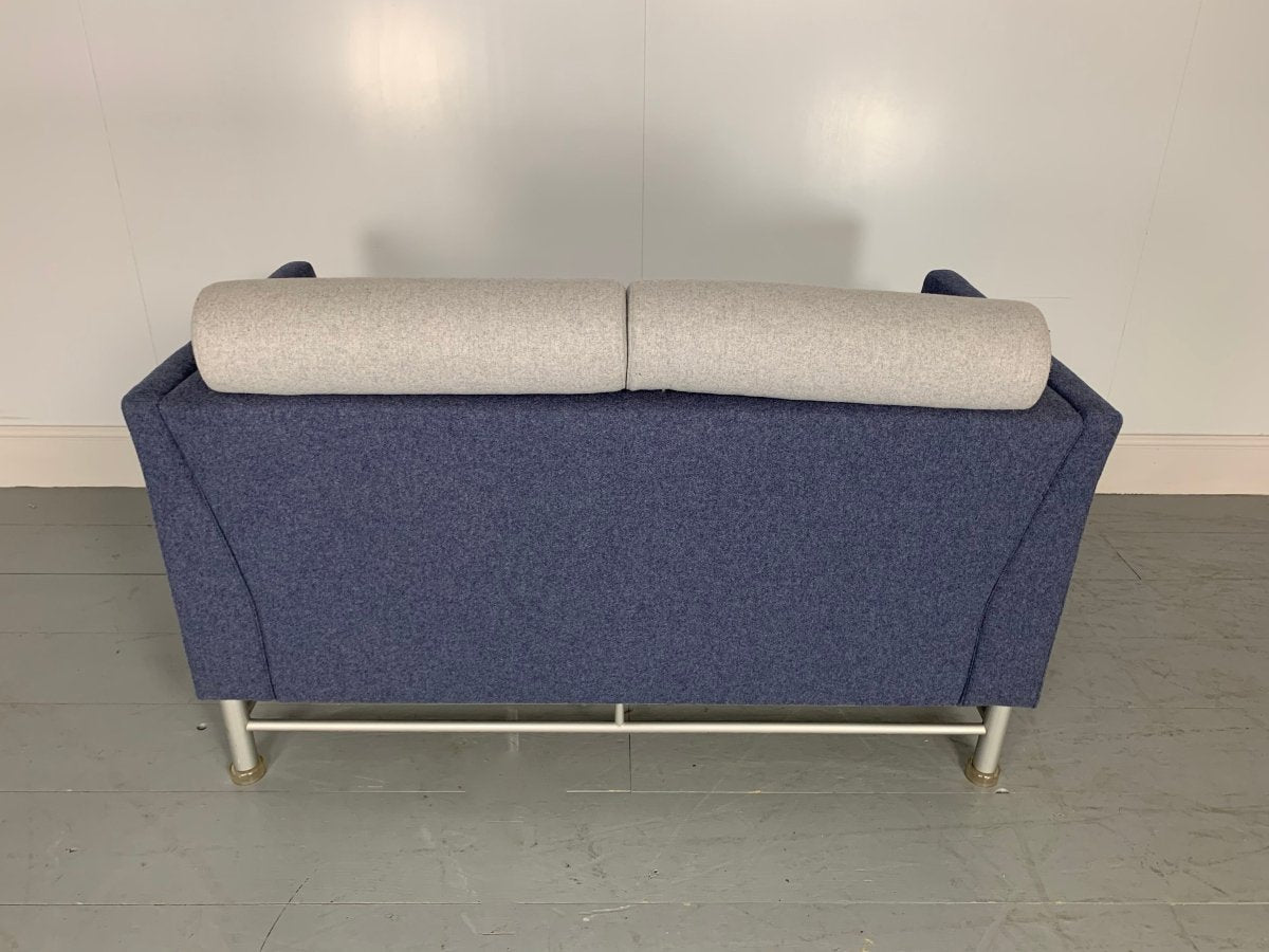 Knoll East Side Sofa by Ettore Sottsass in Blue and Grey Wool @ REHAUS