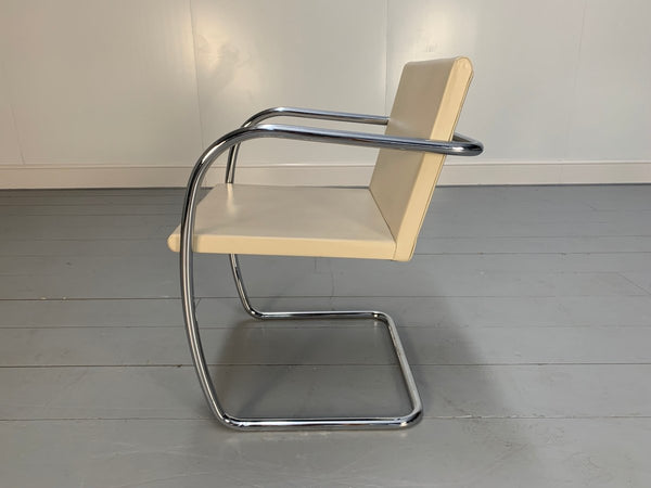 Knoll Studio Brno Armchair Suite in Chrome & Pale Ivory Leather, Set of six @ REHAUS