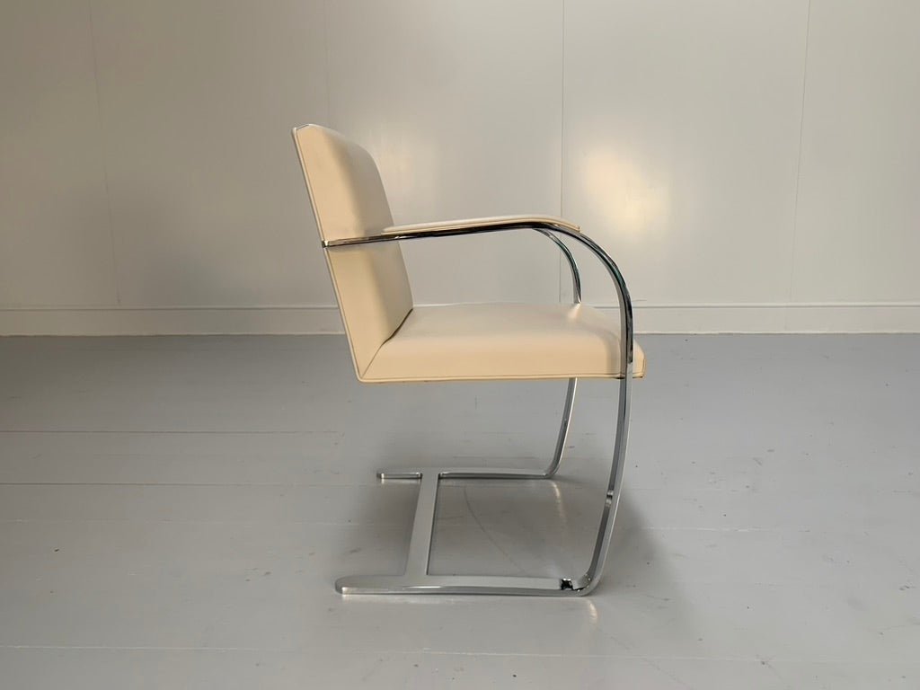 Knoll Studio Brno Flat Bar Armchairs - in Chrome & Ivory Leather, Set of Fourteen @ REHAUS
