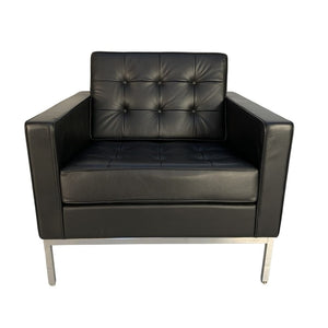 Knoll Studio Florence Knoll Lounge Chair Armchair - In Black Volo Leather @ REHAUS