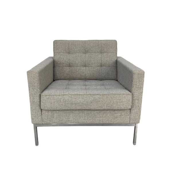 Knoll Studio Florence Knoll Lounge Chair Armchair - In Grey Wool @ REHAUS