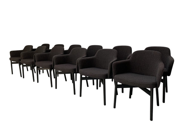 Knoll Studio Krusin 016 Armchairs - In Dark Boucle Wool, Set of Twelve @ REHAUS