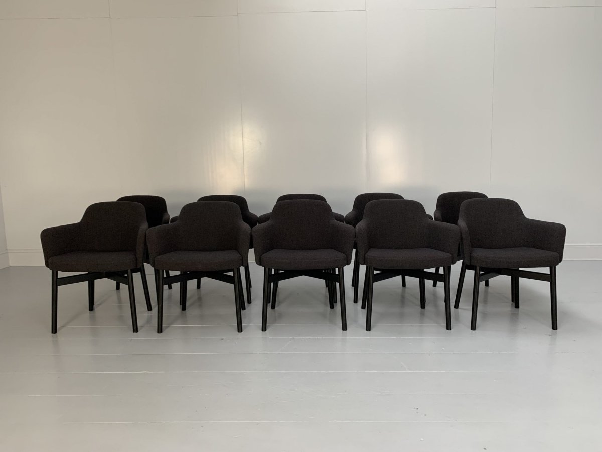 Knoll Studio Krusin 016 Armchairs - In Dark Boucle Wool, Set of Twelve @ REHAUS