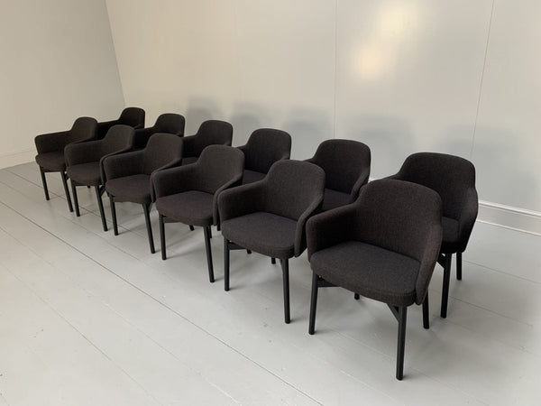 Knoll Studio Krusin 016 Armchairs - In Dark Boucle Wool, Set of Twelve @ REHAUS