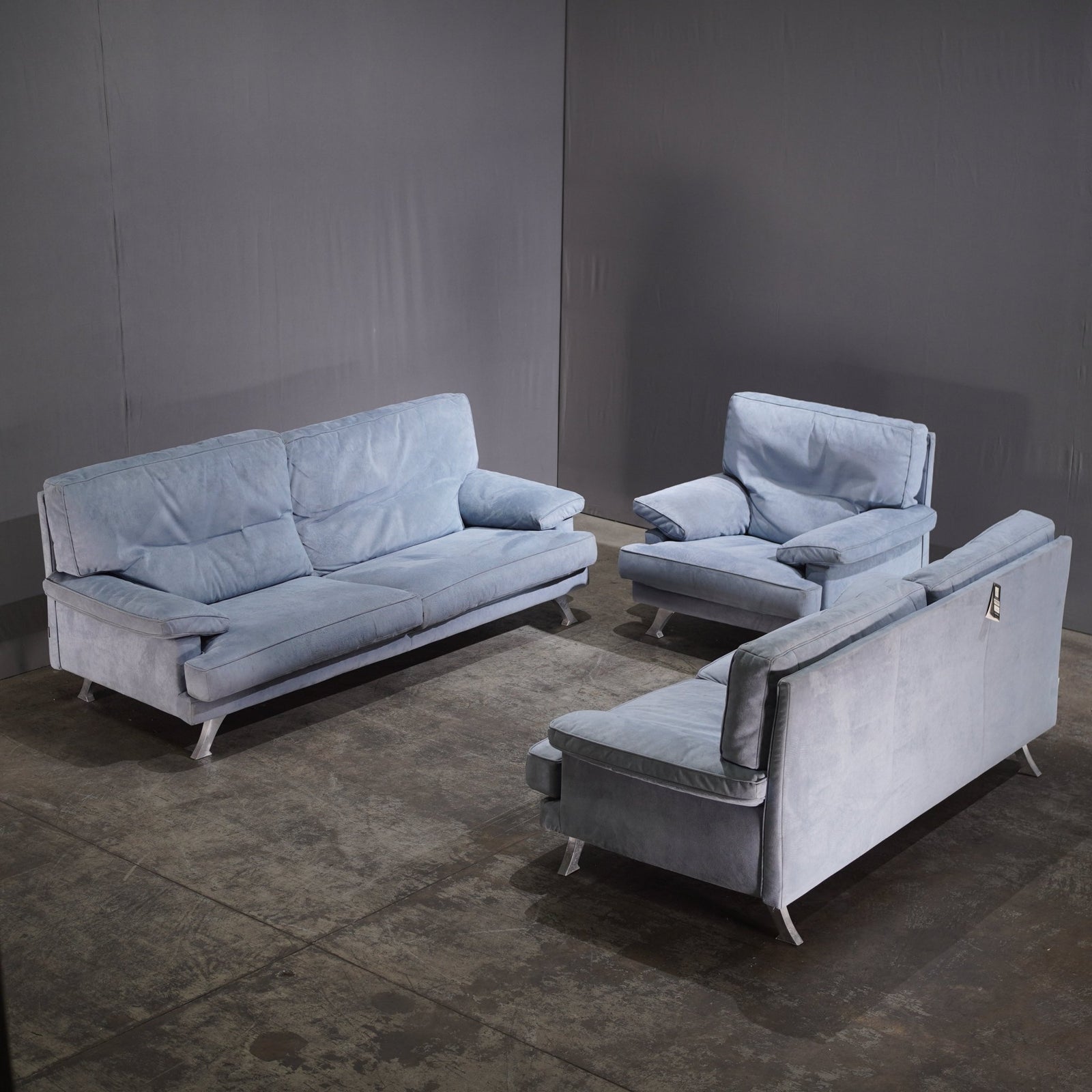 Ligne Roset Armchair in Light Blue Fabric - REHAUS - Ligne Roset