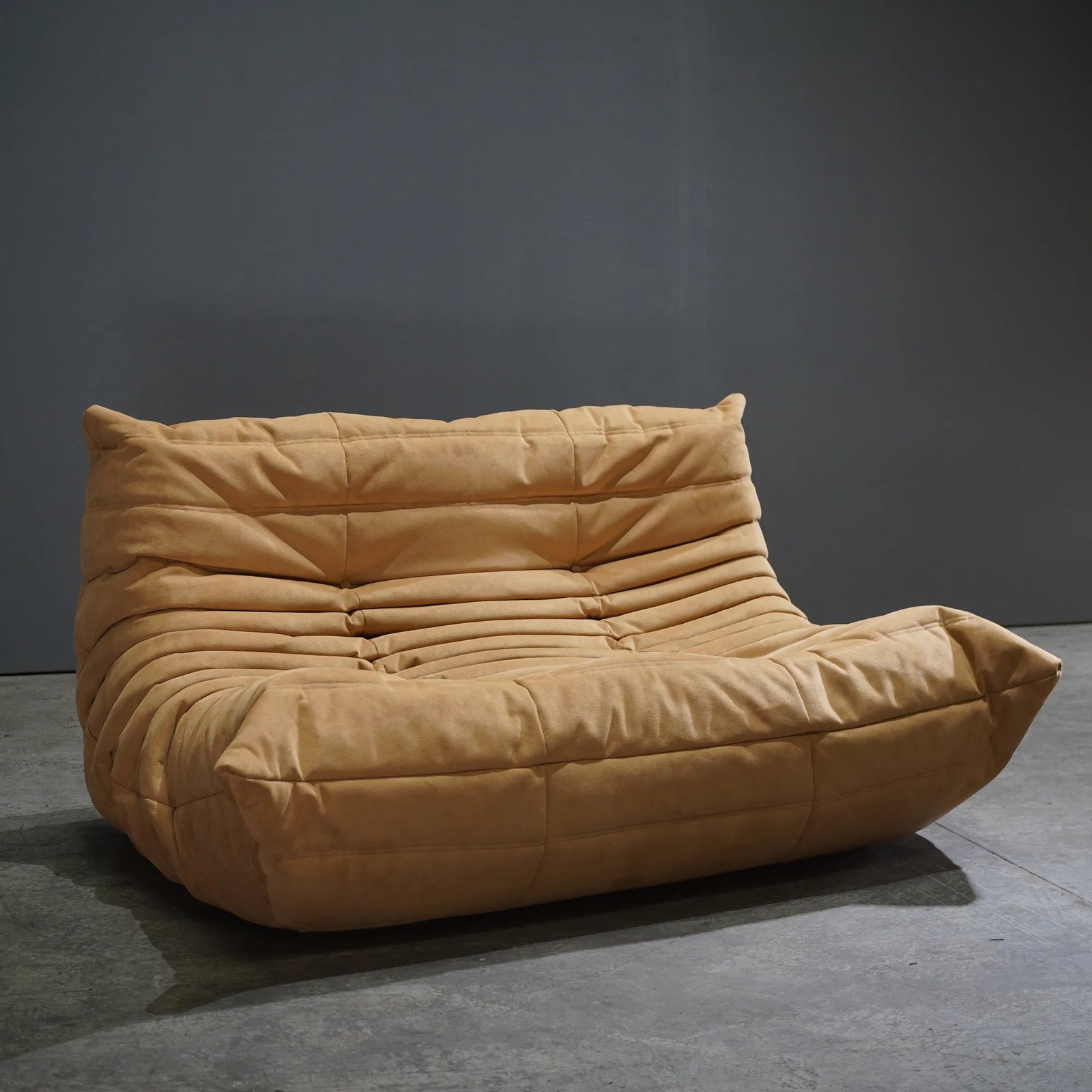 Ligne Roset by Michel Ducaroy Alcantara Camel Two Seater Togo - REHAUS - Ligne Roset