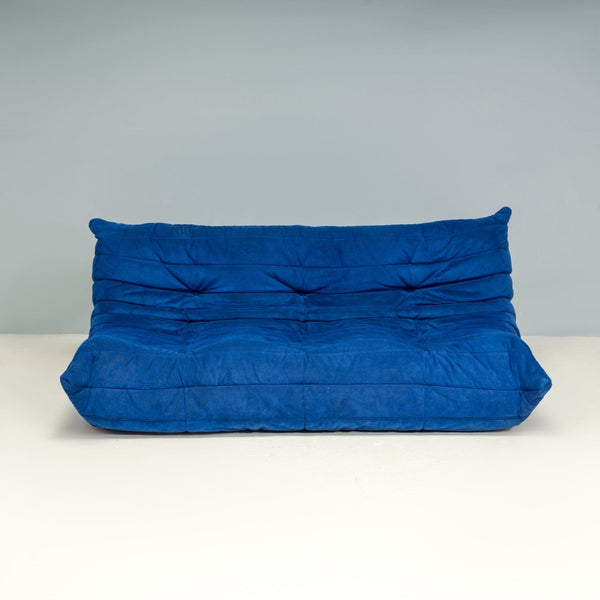 Ligne Roset by Michel Ducaroy Blue Alcantara Fabric Togo Sofas, Set of Five @ REHAUS