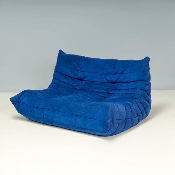 Ligne Roset by Michel Ducaroy Blue Alcantara Fabric Togo Sofas, Set of Five @ REHAUS