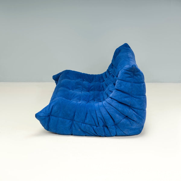 Ligne Roset by Michel Ducaroy Blue Alcantara Fabric Togo Sofas, Set of Five @ REHAUS
