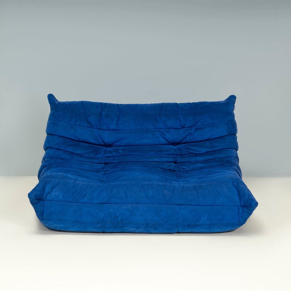 Ligne Roset by Michel Ducaroy Blue Alcantara Fabric Togo Sofas, Set of Five @ REHAUS