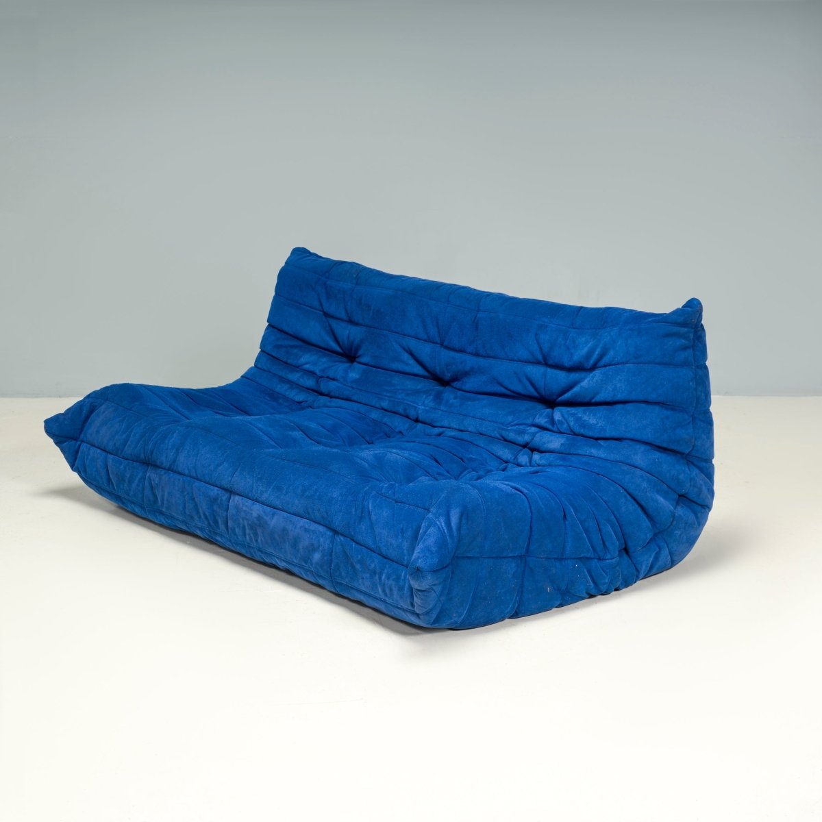 Ligne Roset by Michel Ducaroy Blue Alcantara Fabric Togo Sofas, Set of Five @ REHAUS