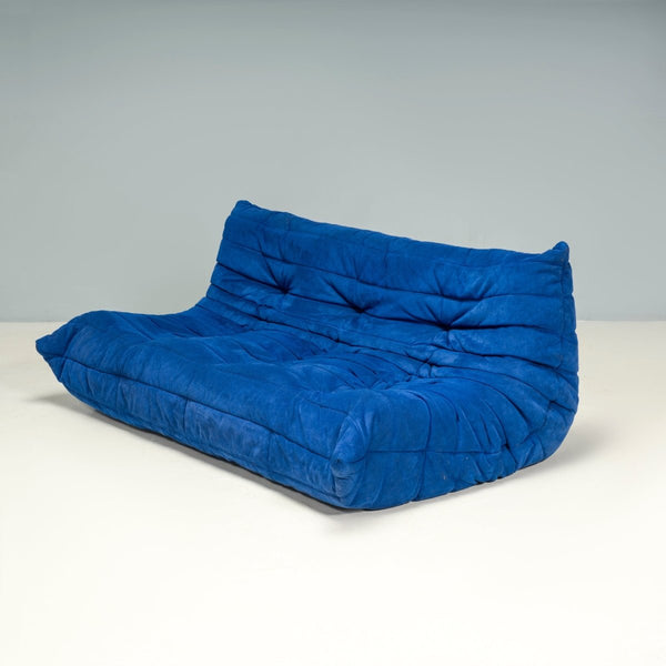 Ligne Roset by Michel Ducaroy Blue Alcantara Fabric Togo Sofas, Set of Five @ REHAUS