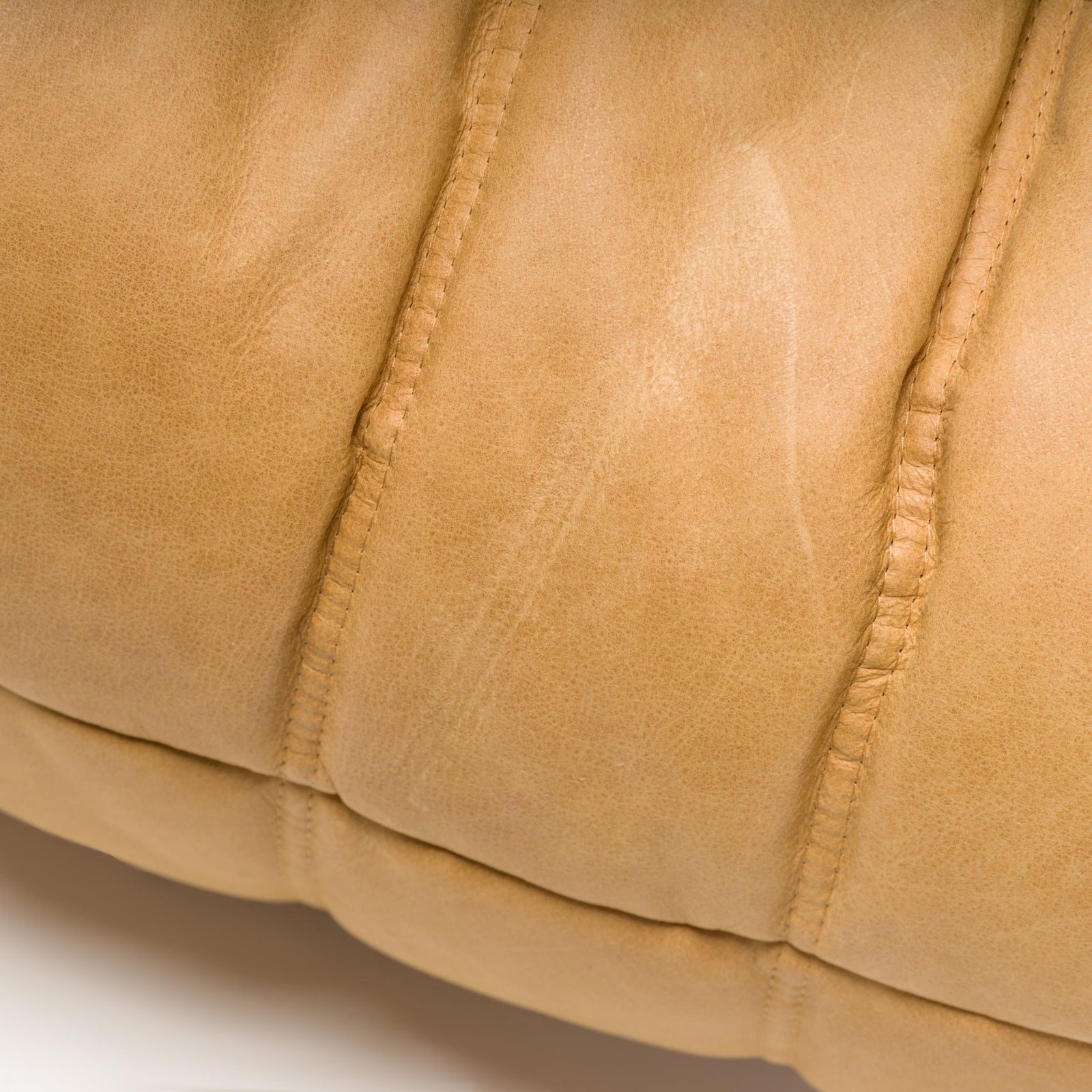 Ligne Roset by Michel Ducaroy Camel Brown Leather Togo, Set of Three - REHAUS - Michel Ducaroy