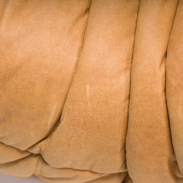 Ligne Roset by Michel Ducaroy Camel Brown Leather Togo, Set of Three - REHAUS - Michel Ducaroy