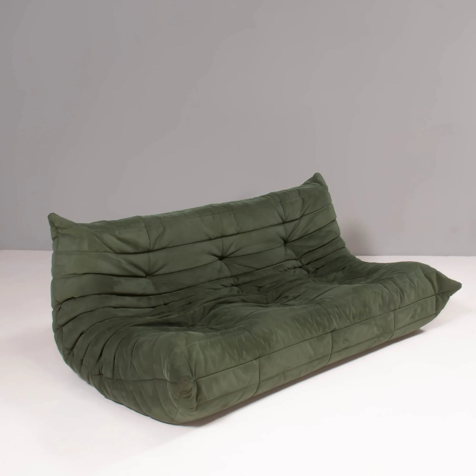 Ligne Roset by Michel Ducaroy Green Suede Togo Three Seater Sofa - REHAUS - Michel Ducaroy