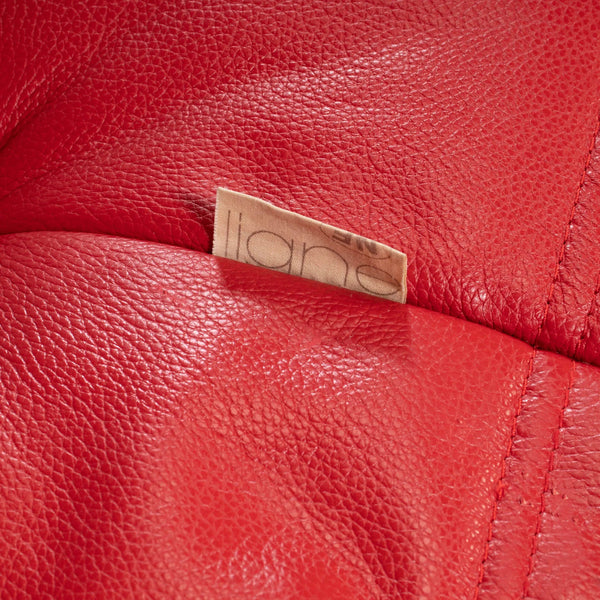 Ligne Roset by Michel Ducaroy Red Leather Togo, 1970s - REHAUS - Michel Ducaroy