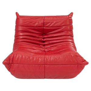 Ligne Roset by Michel Ducaroy Red Leather Togo, 1970s - REHAUS - Michel Ducaroy
