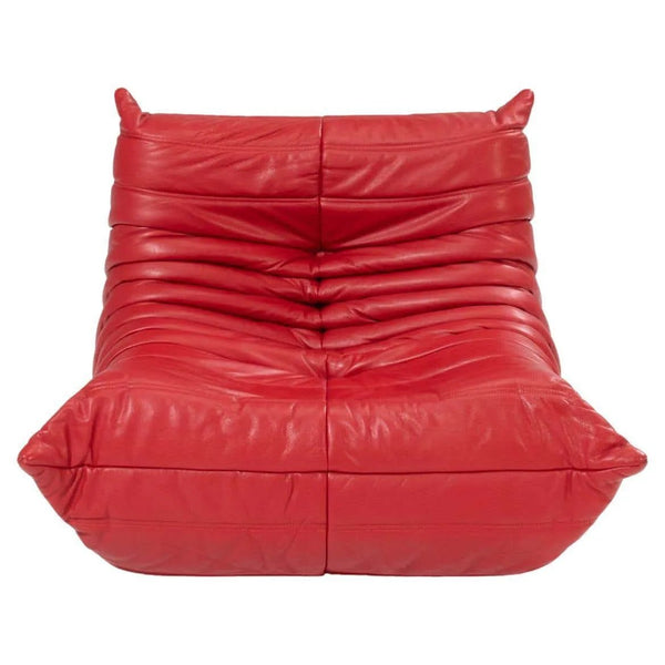 Ligne Roset by Michel Ducaroy Red Leather Togo, 1970s - REHAUS - Michel Ducaroy