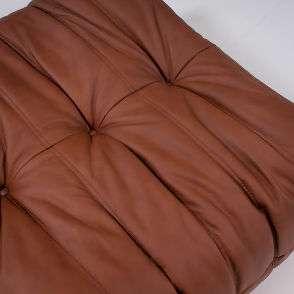 Ligne Roset by Michel Ducaroy Togo Brown Leather footstool @ REHAUS