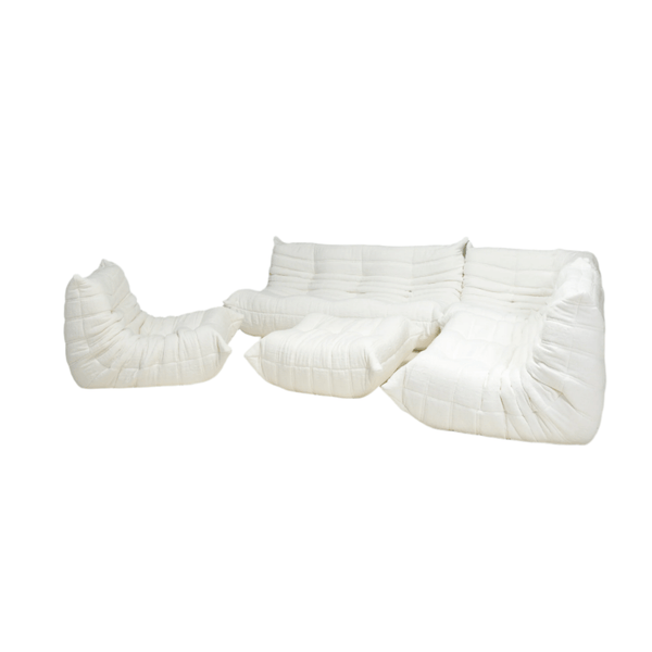 Ligne Roset by Michel Ducaroy Togo White Bouclé Modular Sofa, Set of Five @ REHAUS