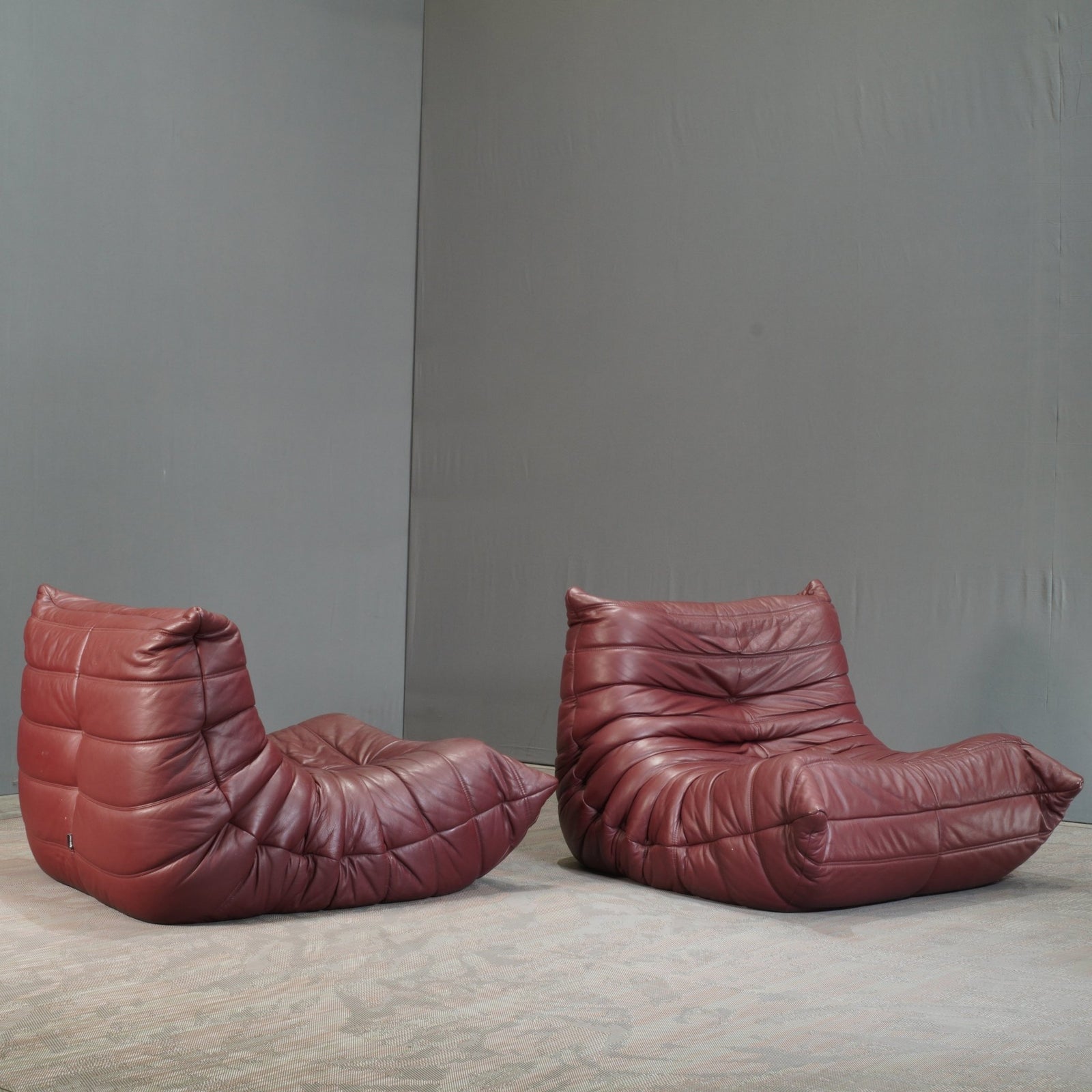 Ligne Roset Leather Burgundy Togo Armchair by Michel Ducaroy @ REHAUS