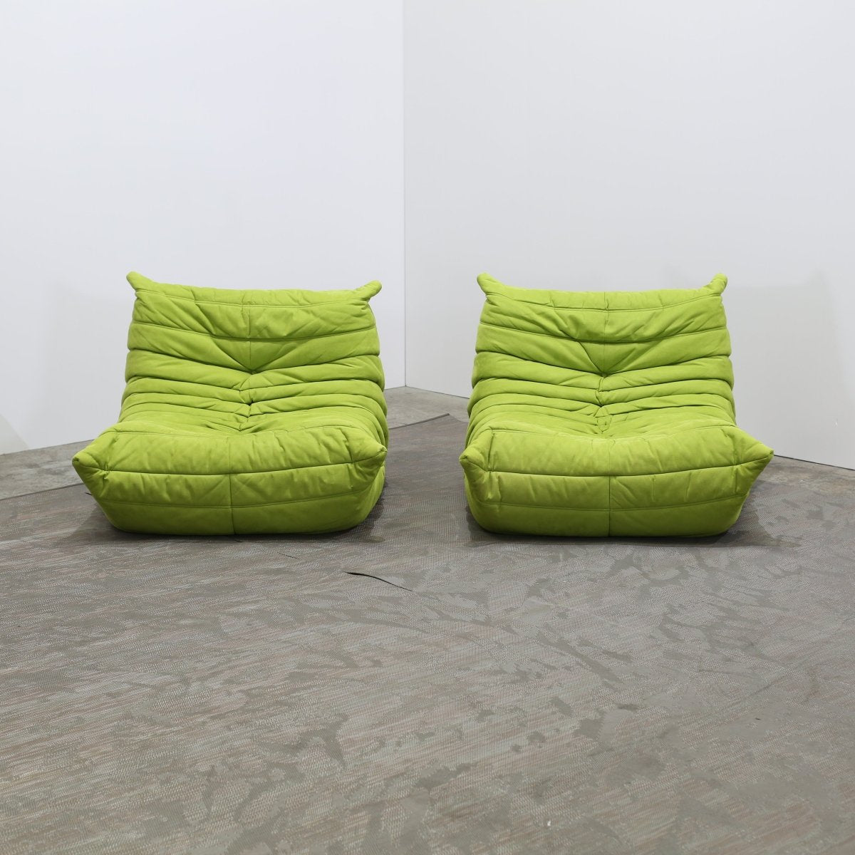Ligne Roset Lime Green Togo Fireside Chair by Michel Ducaroy, Set of Two @ REHAUS