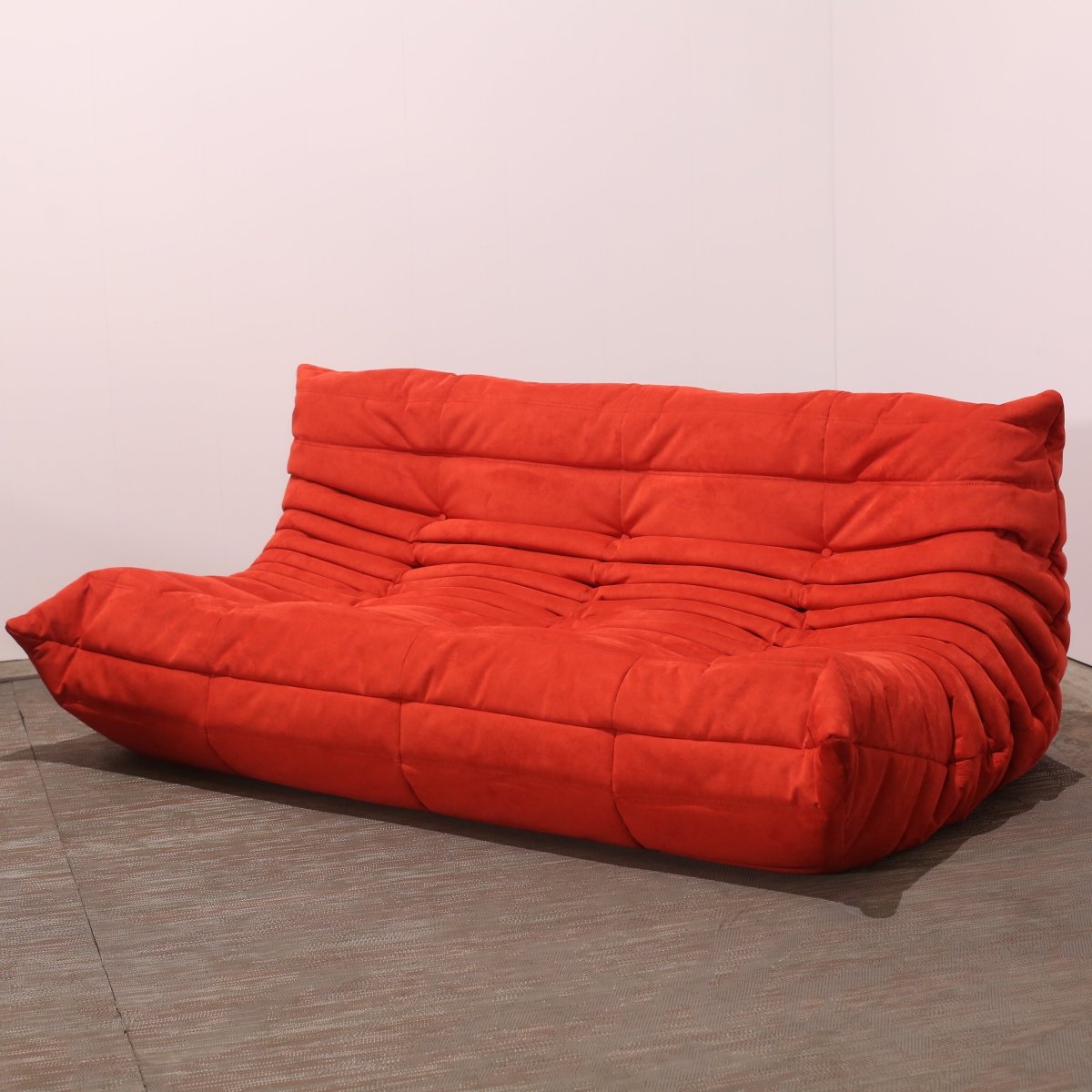 Ligne Roset Orange Modular Togo Sofa and Footstool by Michel Ducaroy, Set of Five @ REHAUS