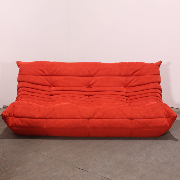 Ligne Roset Orange Modular Togo Sofa and Footstool by Michel Ducaroy, Set of Five @ REHAUS