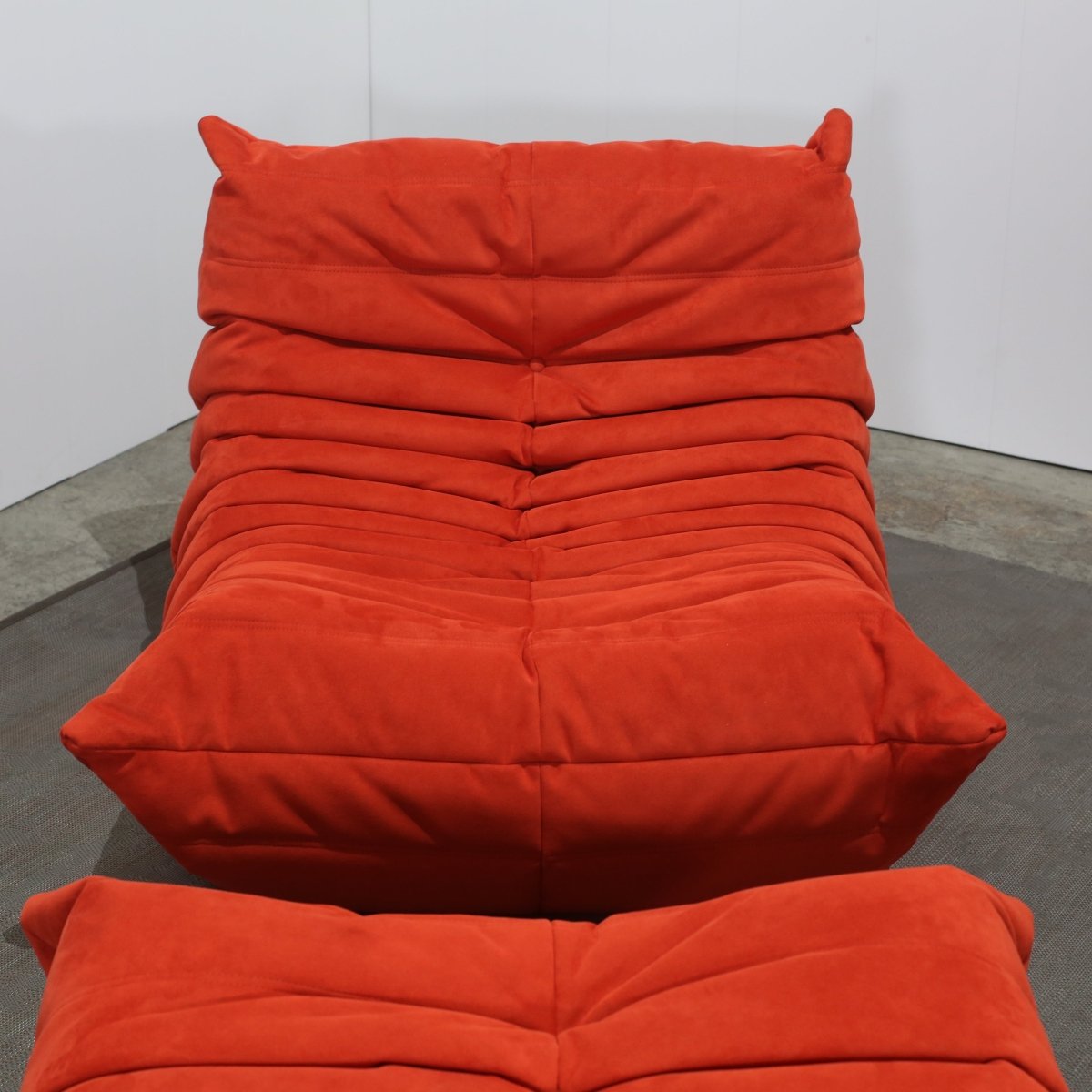 Ligne Roset Orange Modular Togo Sofa and Footstool by Michel Ducaroy, Set of Five @ REHAUS