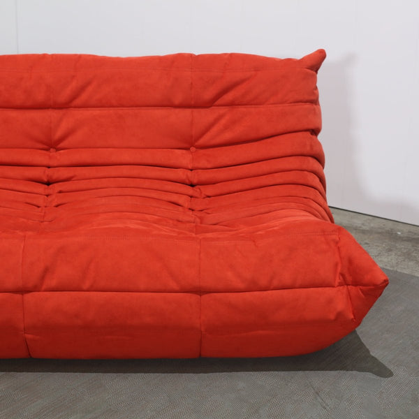 Ligne Roset Orange Modular Togo Sofa and Footstool by Michel Ducaroy, Set of Five @ REHAUS
