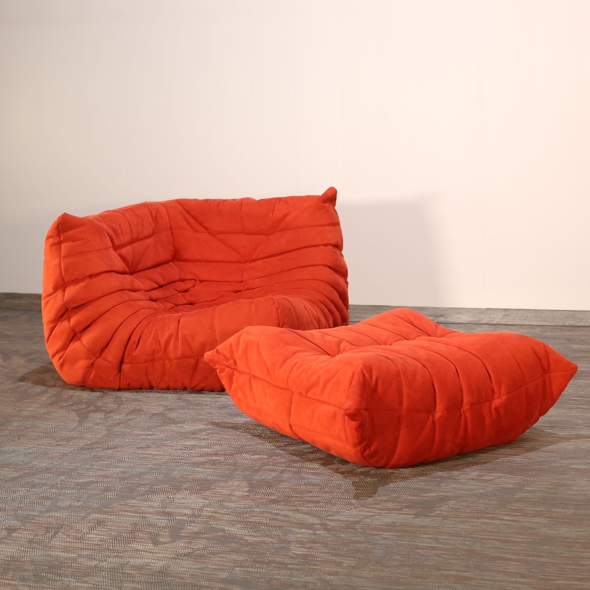 Ligne Roset Orange Togo Corner Sofa and Ottoman by Michel Ducaroy @ REHAUS