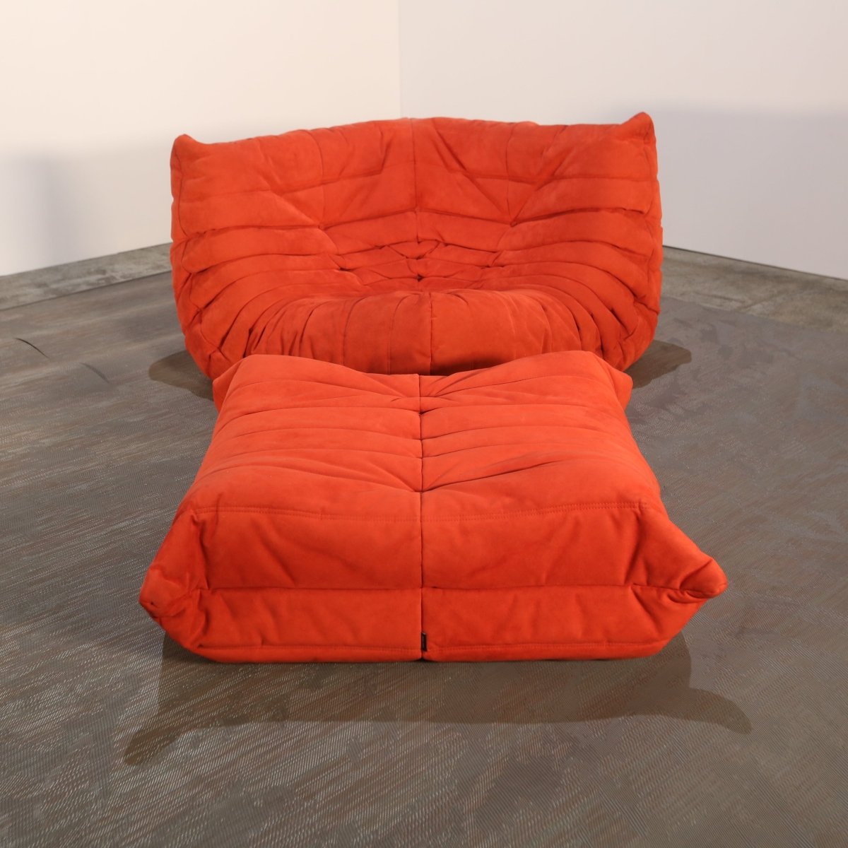 Ligne Roset Orange Togo Corner Sofa and Ottoman by Michel Ducaroy @ REHAUS
