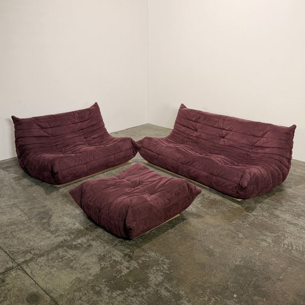 Ligne Roset Plum Modular Togo Sofa by Michel Ducaroy, Set of Three @ REHAUS