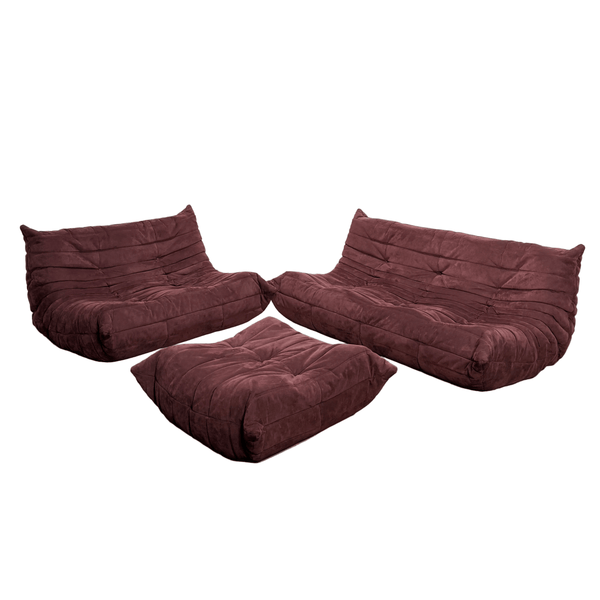 Ligne Roset Plum Modular Togo Sofa by Michel Ducaroy, Set of Three