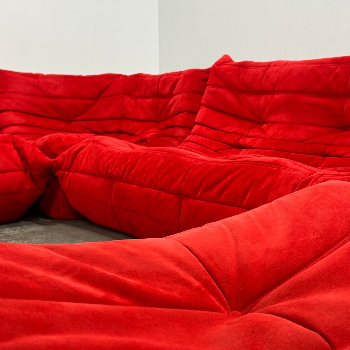 Ligne Roset Red Modular Togo Sofa by Michel Ducaroy, Set of Four @ REHAUS