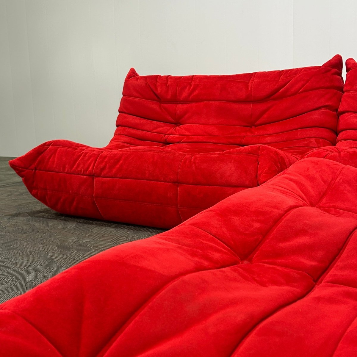 Ligne Roset Red Modular Togo Sofa by Michel Ducaroy, Set of Four @ REHAUS