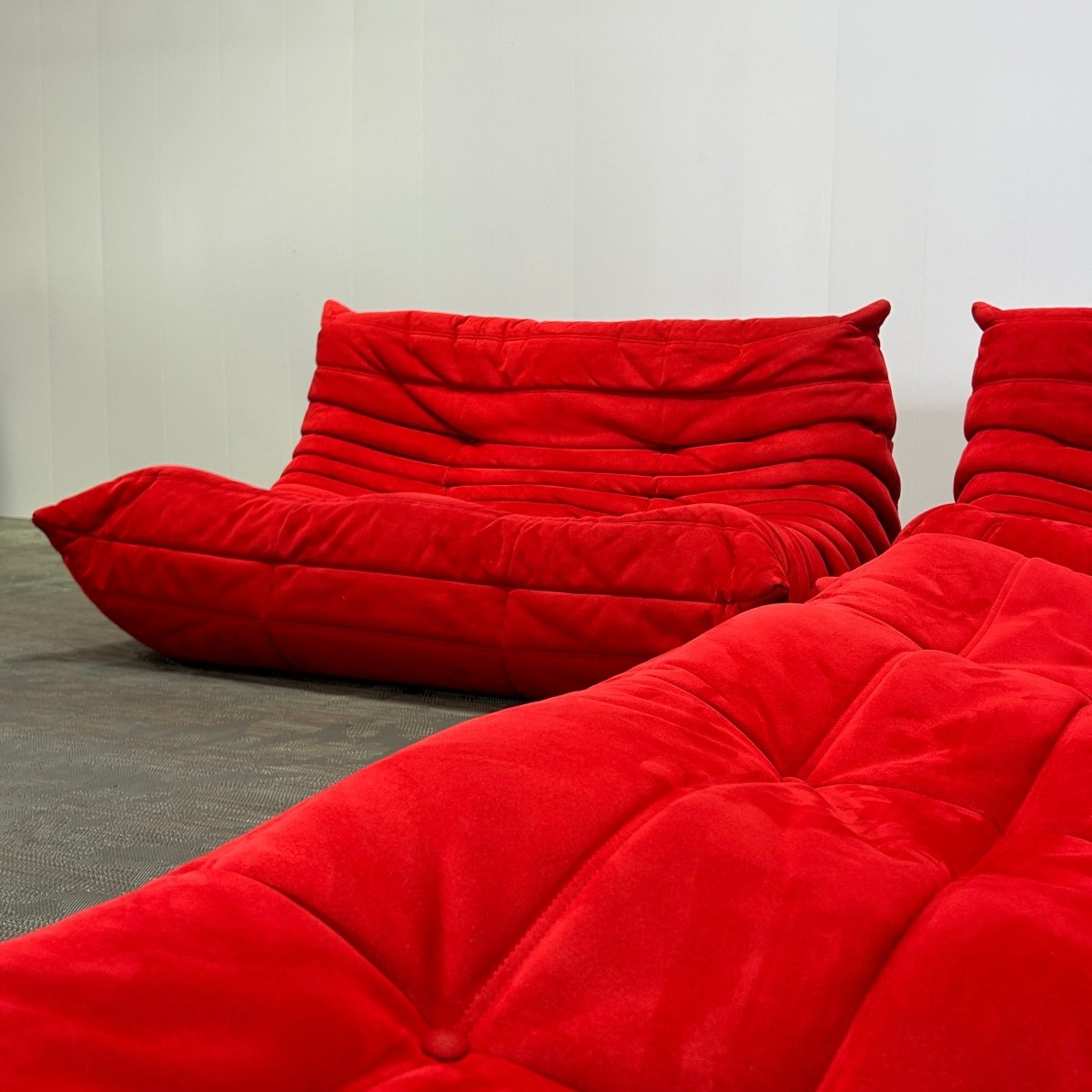Ligne Roset Red Modular Togo Sofa by Michel Ducaroy, Set of Three @ REHAUS
