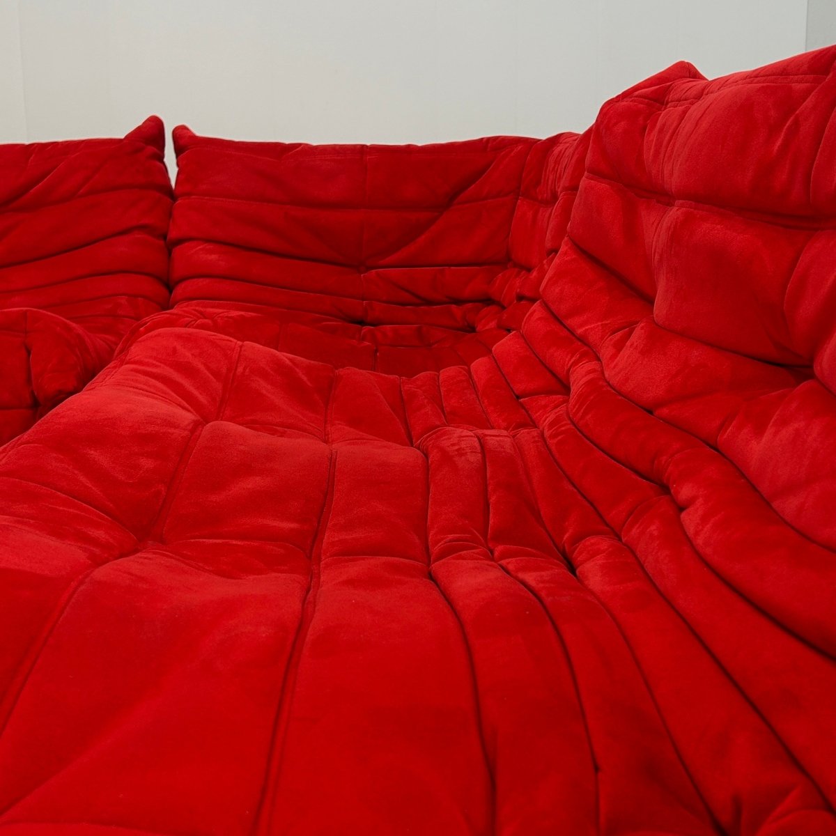 Ligne Roset Red Modular Togo Sofa by Michel Ducaroy, Set of Three @ REHAUS