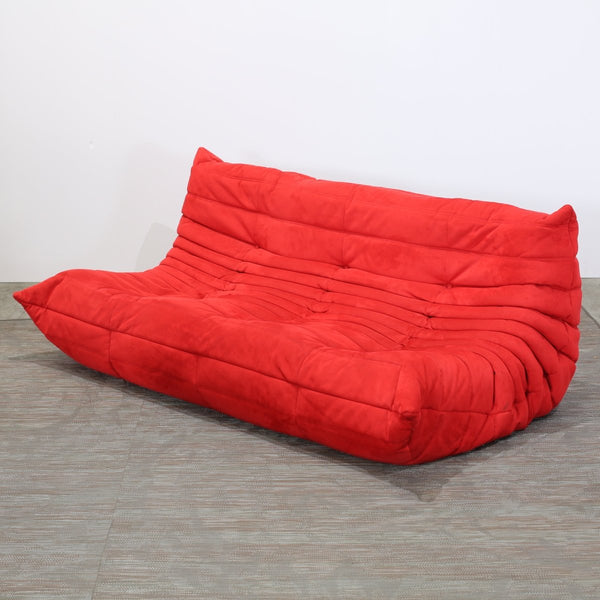 Ligne Roset Red Modular Togo Sofa by Michel Ducaroy, Set of Three @ REHAUS